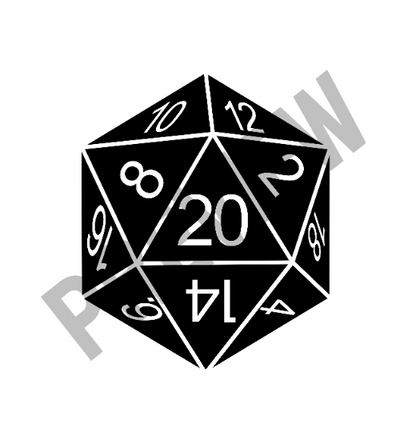 D20 DnD Inspired SVG vector for Laser, Cricut, Glowforge