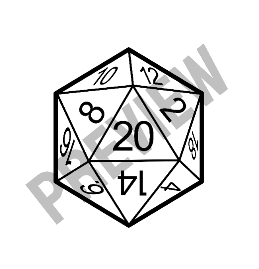 D20 DnD Inspired SVG vector for Laser, Cricut, Glowforge